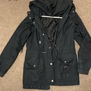 black rain coat